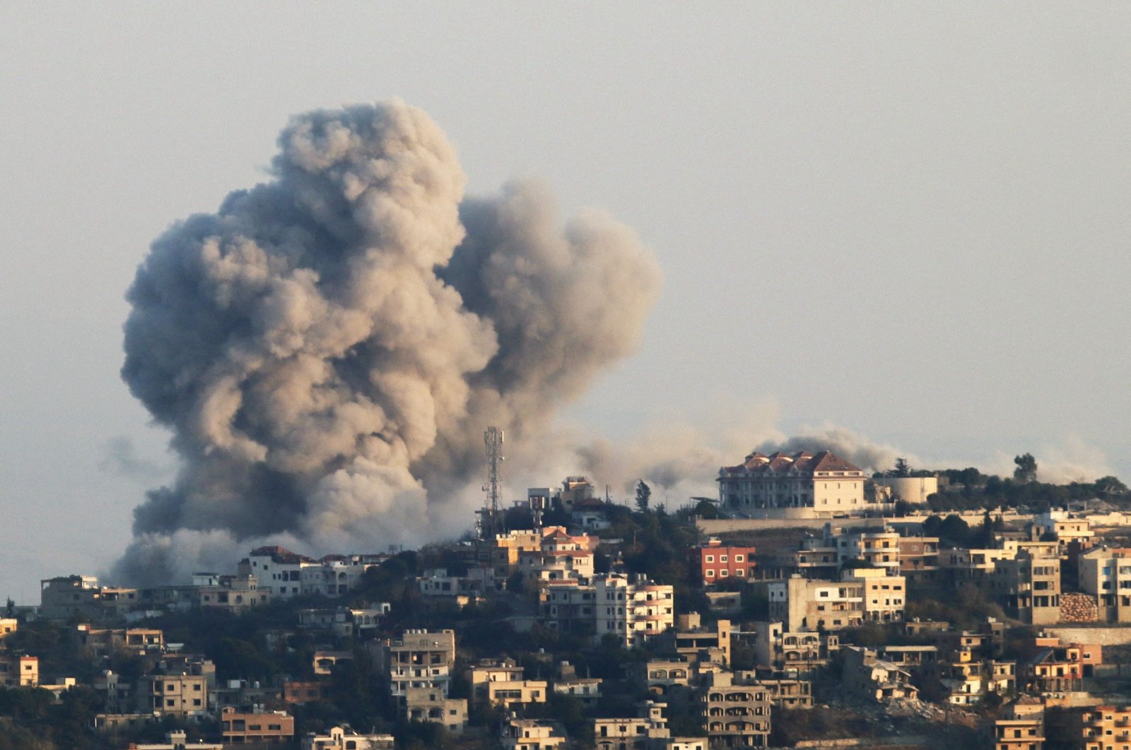 Smoke rises from the site of an Israeli airstrike that targeted an area in the southern Lebanese village of Khiam, Oct. 30, 2024. (AFP Photo)