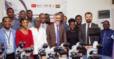 Gana University’s Medical Laboratory Sciences Department receives equipment support from the Turkish Cooperation and Coordination Agency (TIKA), enhancing facilities for students, Accra, Ghana, Oct. 31, 2024. (IHA Photo)