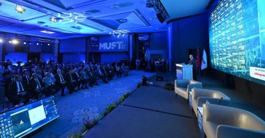 Industry and Technology Minister Mehmet Fatih Kacır speaks during the MÜSIAD Industry and Technology Summit in Istanbul, Türkiye, Oct. 31, 2024. (AA Photo)