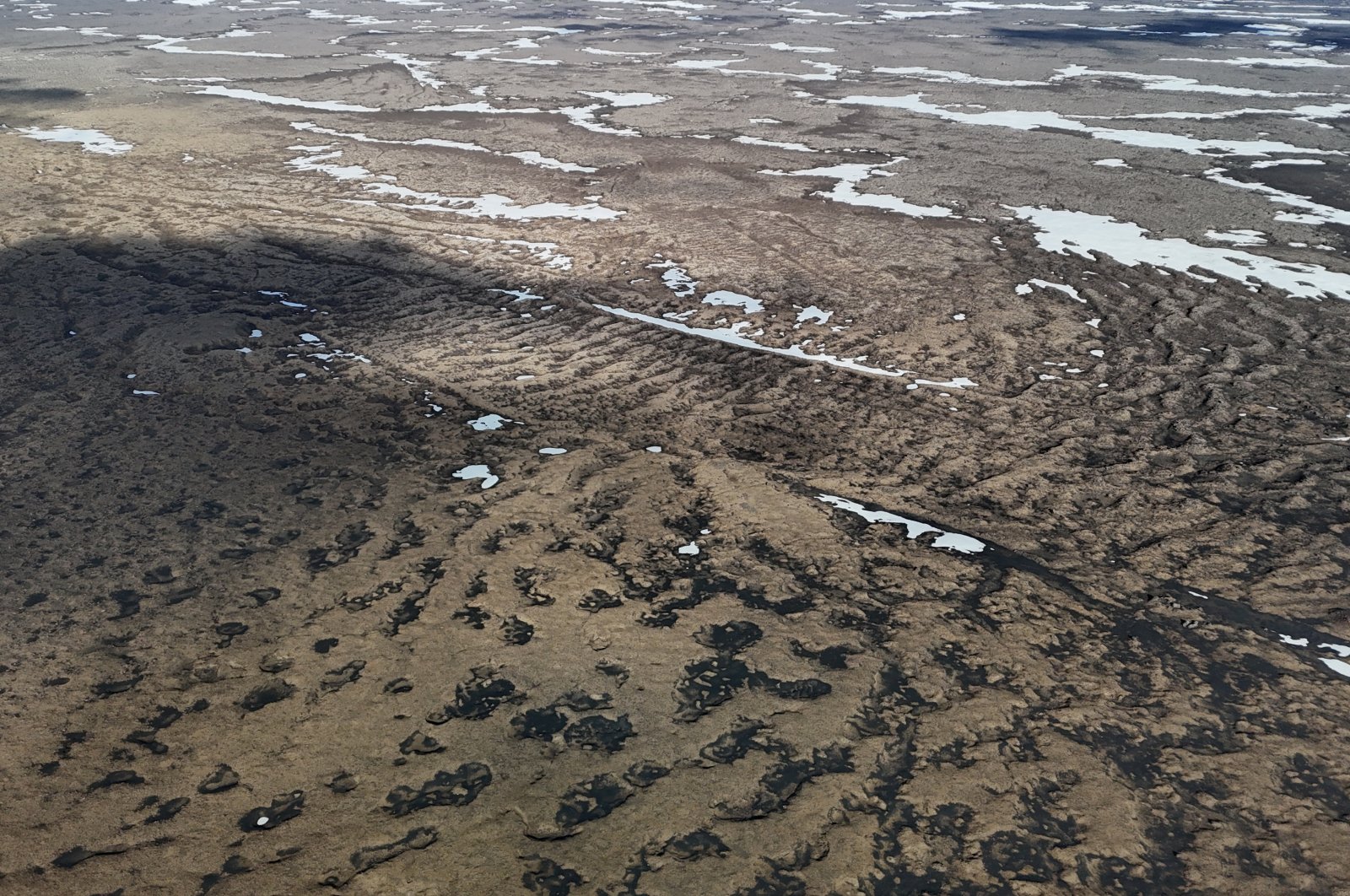 A drone view shows an area of the Askja volcano in Vatnajokull National Park, Iceland, Aug. 10, 2024. (Reuters Photo)