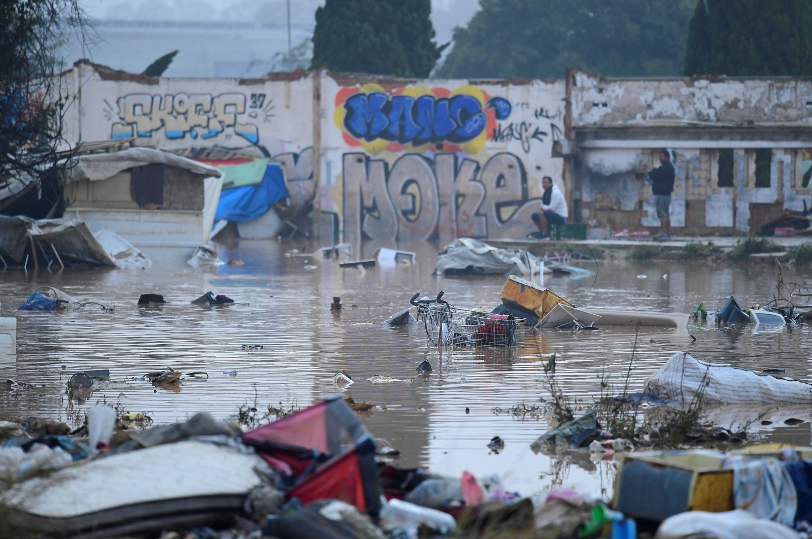 A flooded slum area is pictured in Paiporta, Valencia, Spain, Oct. 30, 2024. (AFP Photo)