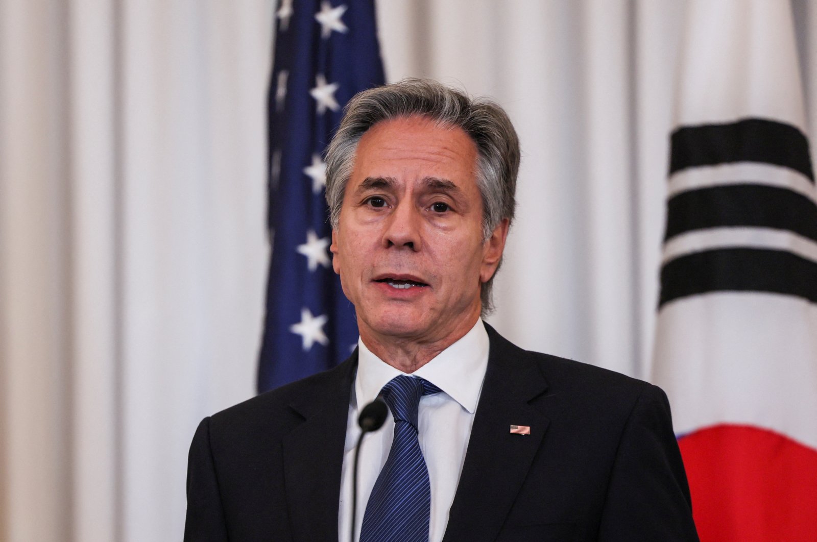 U.S. Secretary of State Antony Blinken speaks during a joint news conference with Defense Secretary Lloyd Austin, South Korean Foreign Minister Cho Tae-yul and Defense Minister Kim Yong-hyun (not pictured) at the State Department in Washington, U.S., Oct. 31, 2024. (Reuters Photo)