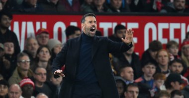 Manchester United interim manager Ruud van Nistelrooy reacts during the Carabao Cup Round of 16 match against Leicester City at Old Trafford, Manchester, U.K., Oct. 30, 2024. (Reuters Photo) 