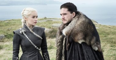 A still shot taken from &quot;Game of Thrones&quot; shows Khaleesi (Emilia Clark) and Jon Snow (Kit Harington).