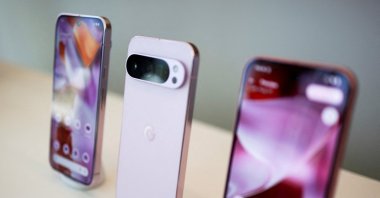 The new Pixel 9 smartphone series is displayed at a Made by Google event, Mountain View, California, U.S., Aug. 13, 2024. (Reuters Photo)