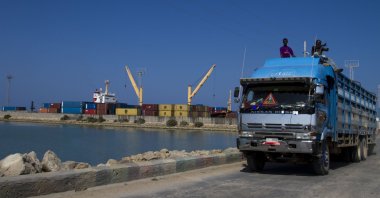 A truck carrying cargo drives through the port of Berbera, northern Somalia, Dec. 5, 2015. (Getty Images Photo)