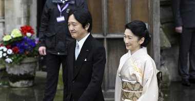 Crown Prince Fumihito of Japan and Crown Princess Kiko arrive to attend Britain's King Charles III and Camilla's coronation, Westminster Abbey, London, U.K., May 6, 2023. (AP Photo)