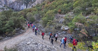 Hikers enjoy the newly opened historical Zengibar Walking Path, Konya, central Türkiye, Nov. 2, 2024. (AA Photo)