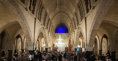 Visitors explore the Night Museum at Fatih Mosque, Amsterdam, Netherlands, Nov. 2, 2024. (AA Photo)