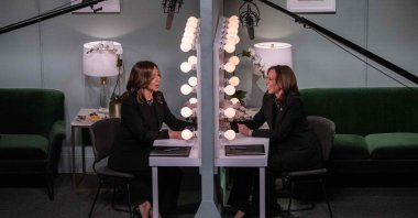 Maya Rudolph and Democratic Presidential nominee Vice President Kamala Harris appear on NBC's Saturday Night Live, New York City, U.S., Nov. 2, 2024. (AFP Photo)