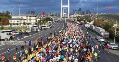 Athletes compete in the 46th Istanbul Marathon, Istanbul, Türkiye, Nov. 3, 2024. (AA Photo)