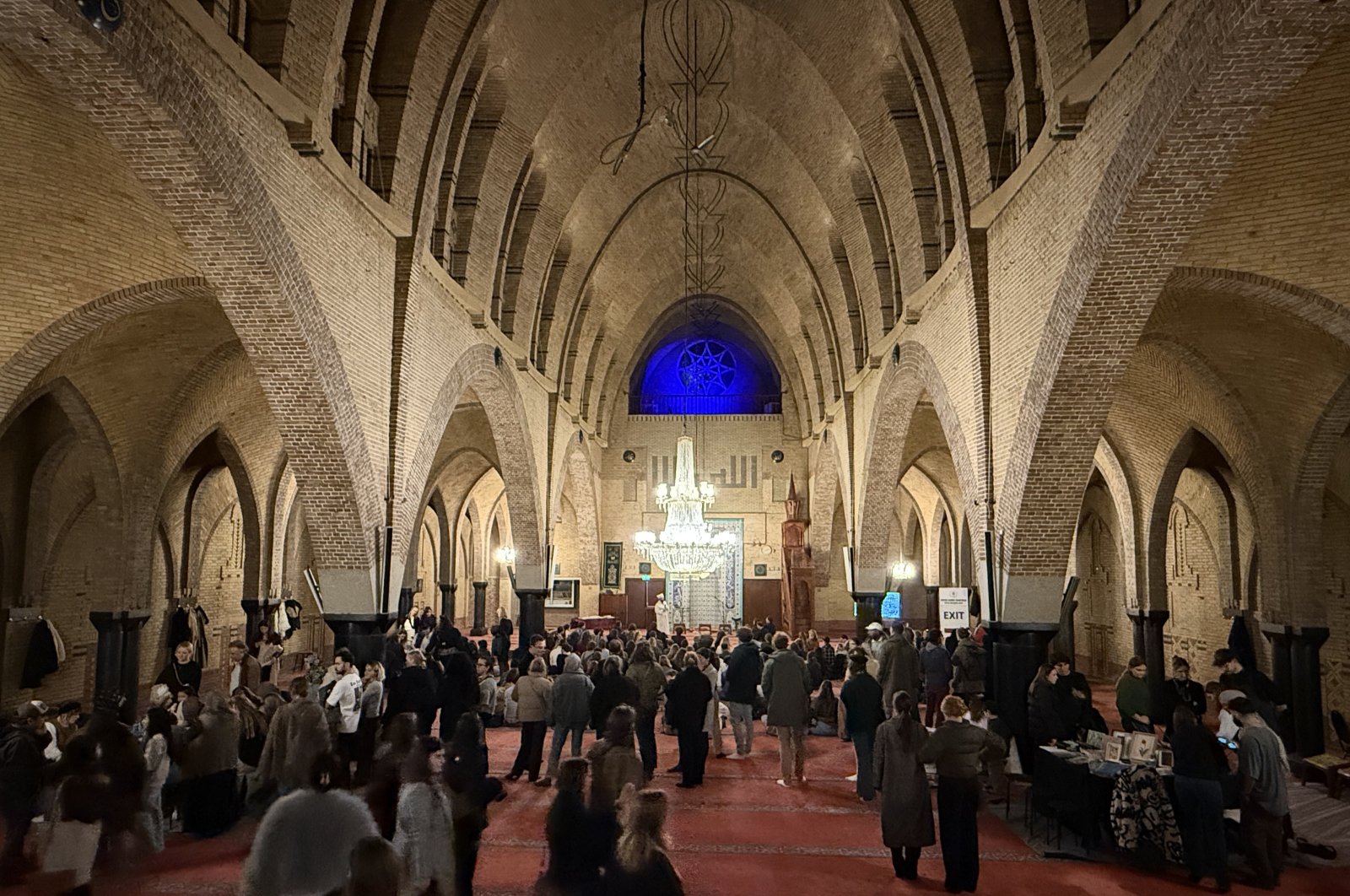 Visitors explore the Night Museum at Fatih Mosque, Amsterdam, Netherlands, Nov. 2, 2024. (AA Photo)