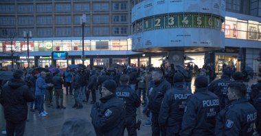 Demonstrators participate in a pro-PKK protest, Berlin, Germany, Jan. 14, 2023. (Reuters Photo)