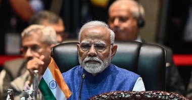 India&#039;s Prime Minister Narendra Modi attends the 19th East Asia Summit during the 44th and 45th Association of Southeast Asian Nations (ASEAN) Summits in Vientiane, Oct. 11, 2024. (AFP Photo)