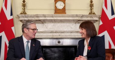 Britain&#039;s Prime Minister Keir Starmer (L) meets with Britain&#039;s Chancellor of the Exchequer Rachel Reeves, a day before the announcement of the first budget of the new Labour government, at Downing Street in London, Britain, Oct. 28, 2024. (Reuters Photo)