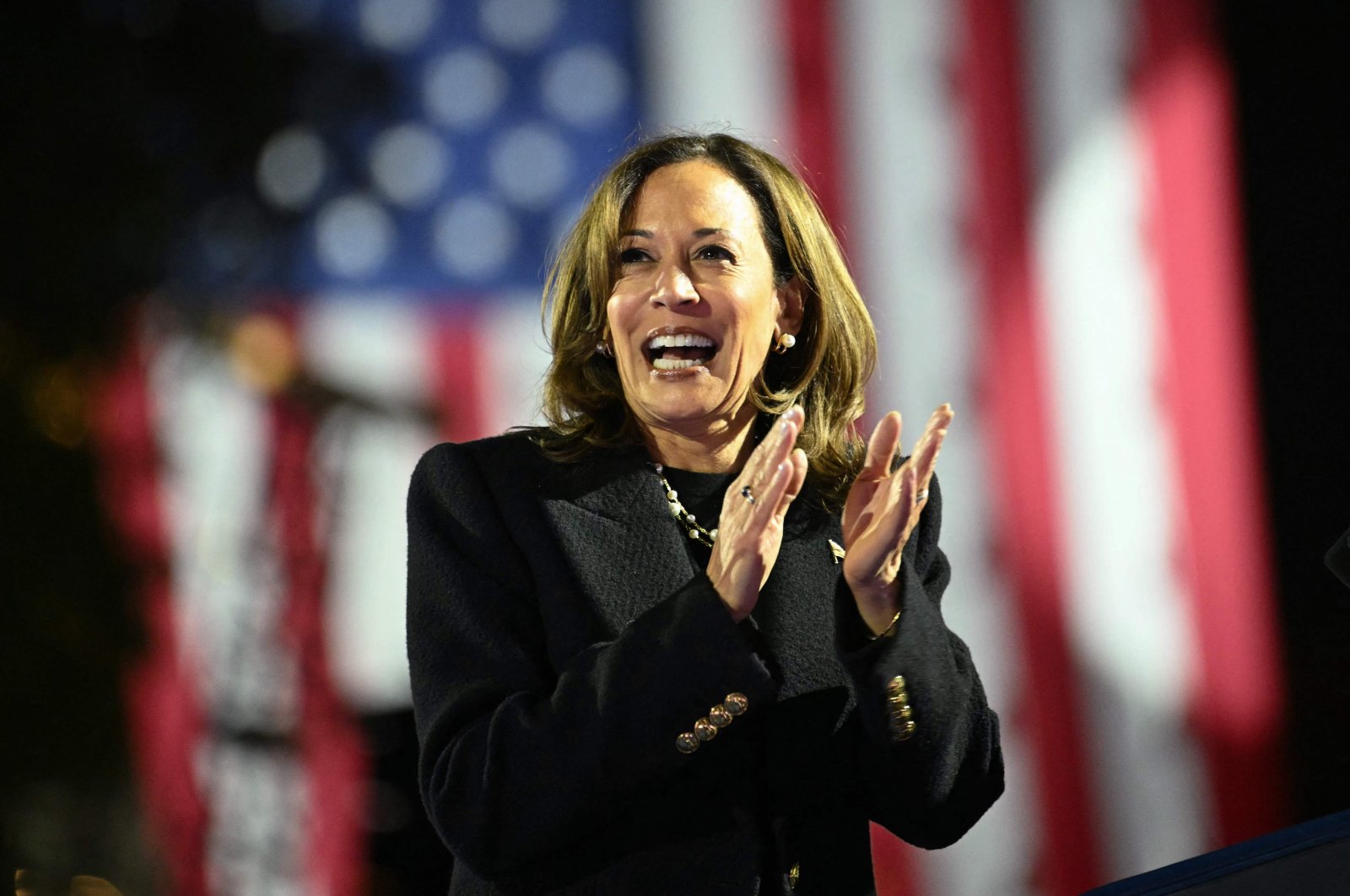 U.S. Vice President and Democratic presidential candidate Kamala Harris attends a campaign rally in Philadelphia, Pennsylvania, U.S., Nov. 4, 2024. (AFP Photo)