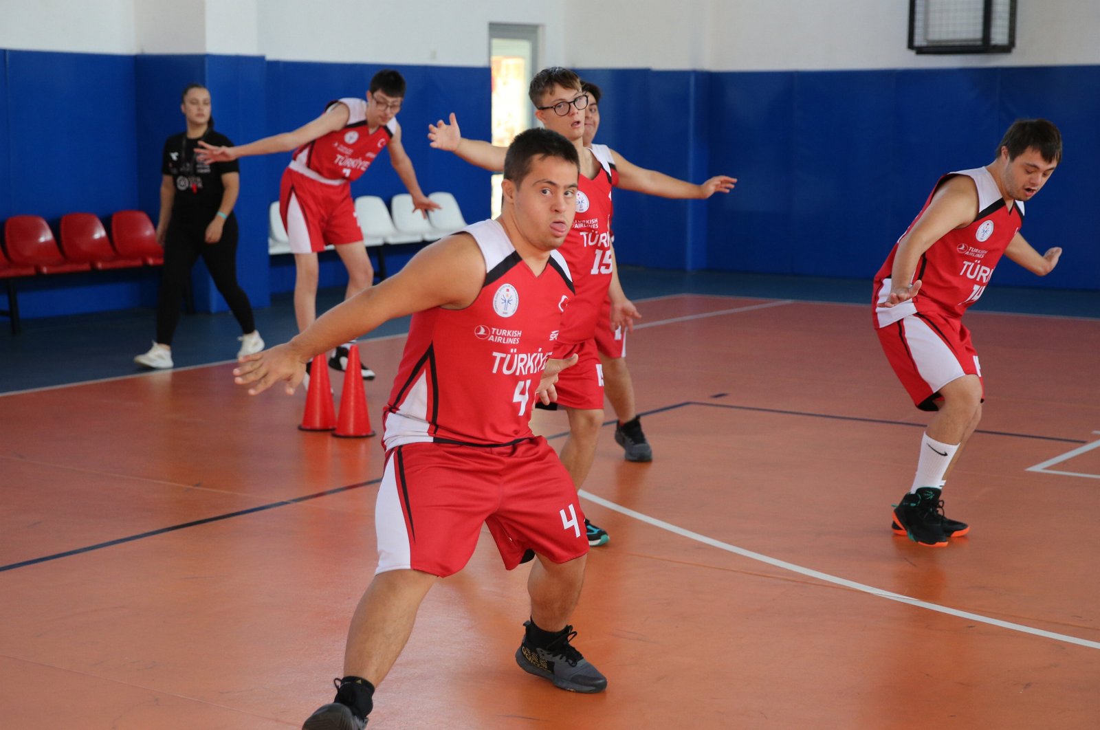 Turkish Down syndrome basketball national team trains for the Trisome European Games, Istanbul, Türkiye, Oct. 31, 2024. (AA Photo)