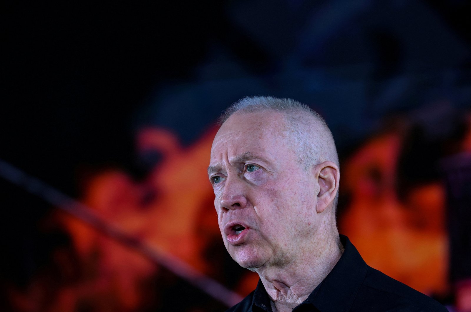 Israel&#039;s Defense Minister Yoav Gallant speaks at the Mount Herzl military cemetery in Jerusalem, Oct. 27, 2024. (Reuters File Photo)