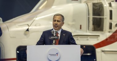 Interior Minister Ali Yerlikaya delivers a speech at an event, Ankara, Türkiye, Oct. 29, 2024. (AA Photo)