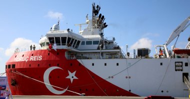 Turkish research vessel Oruç Reis docks after arriving in Somalia to conduct seismic surveys for oil and natural gas, Mogadishu, Somalia, Oct. 25, 2024. (AA Photo)