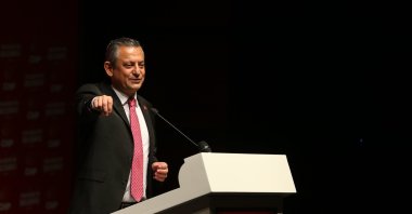 Republican People’s Party (CHP) Chairperson Özgür Özel speaks at an event in Eskişehir, central Türkiye, Nov. 6, 2024. (AA Photo)