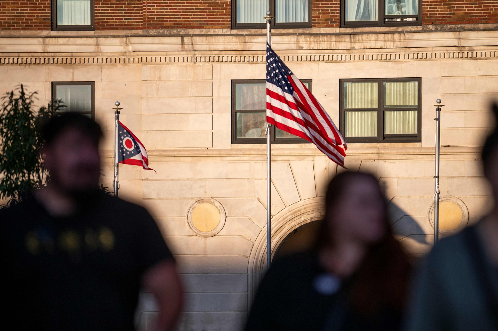 Voters leave from a polling place in Cincinnati, Ohio, U.S., Nov. 5, 2024. (AFP Photo)