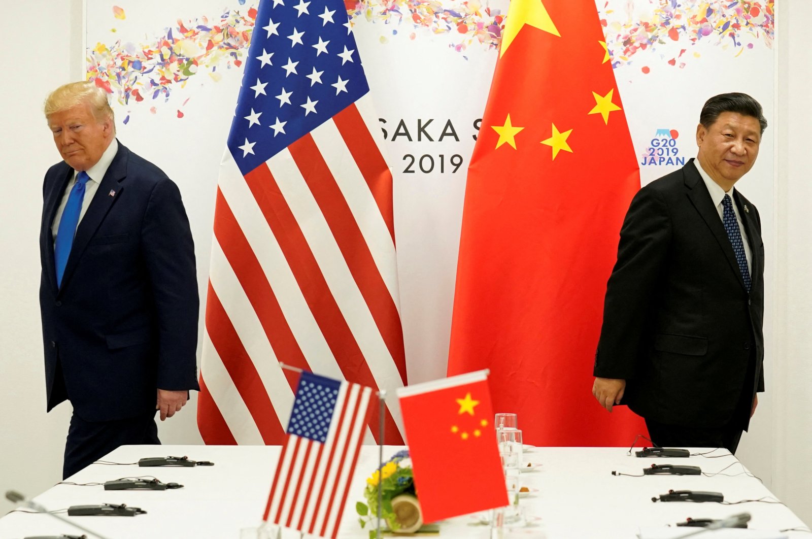 U.S. President Donald Trump attends a bilateral meeting with China&#039;s President Xi Jinping during the G-20 leaders summit in Osaka, Japan, June 29, 2019. (Reuters Photo)