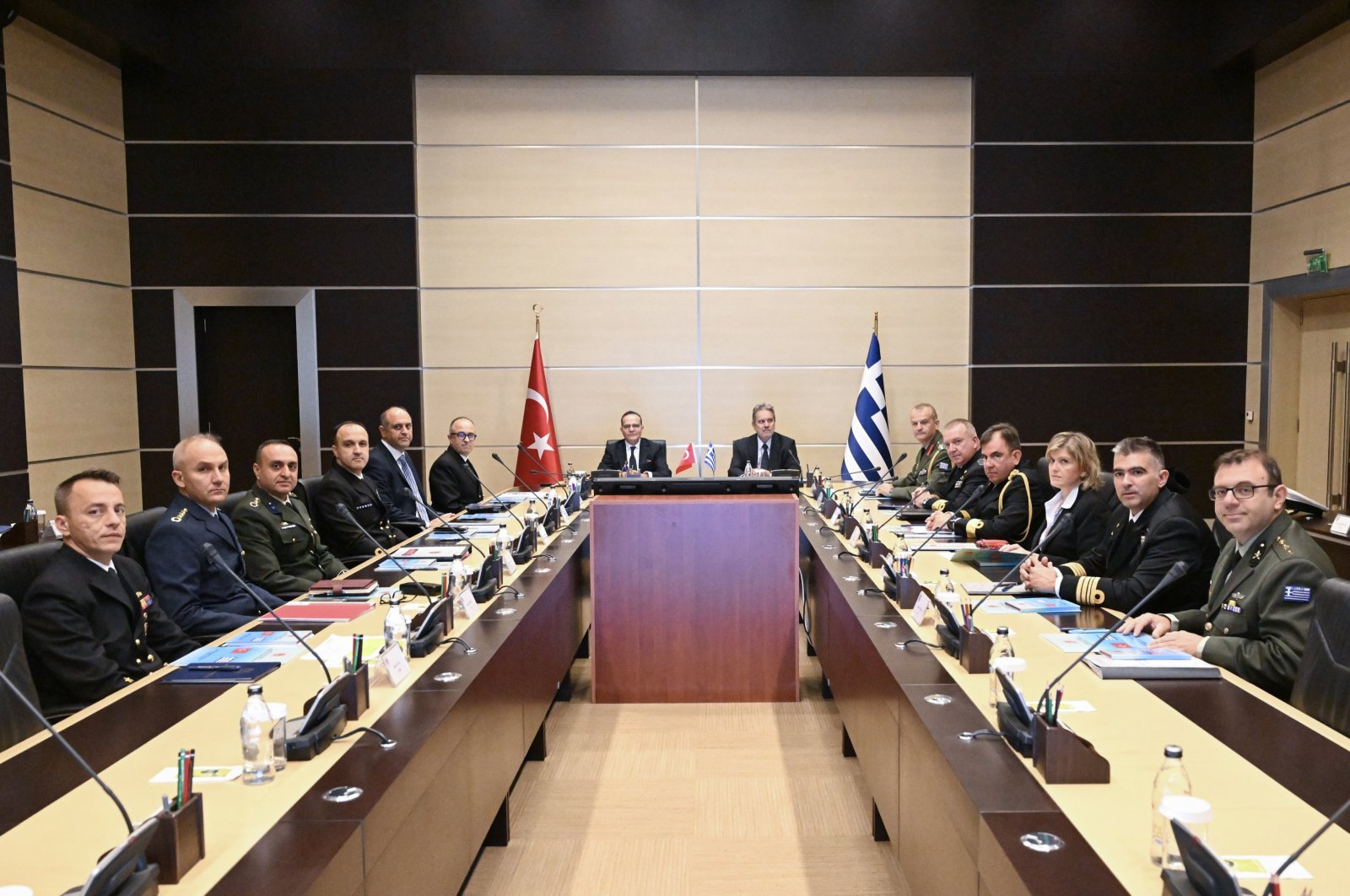 Officials from the Turkish and Greek defense ministries attend a meeting, Istanbul, Türkiye, Nov. 6, 2024. (AA Photo)