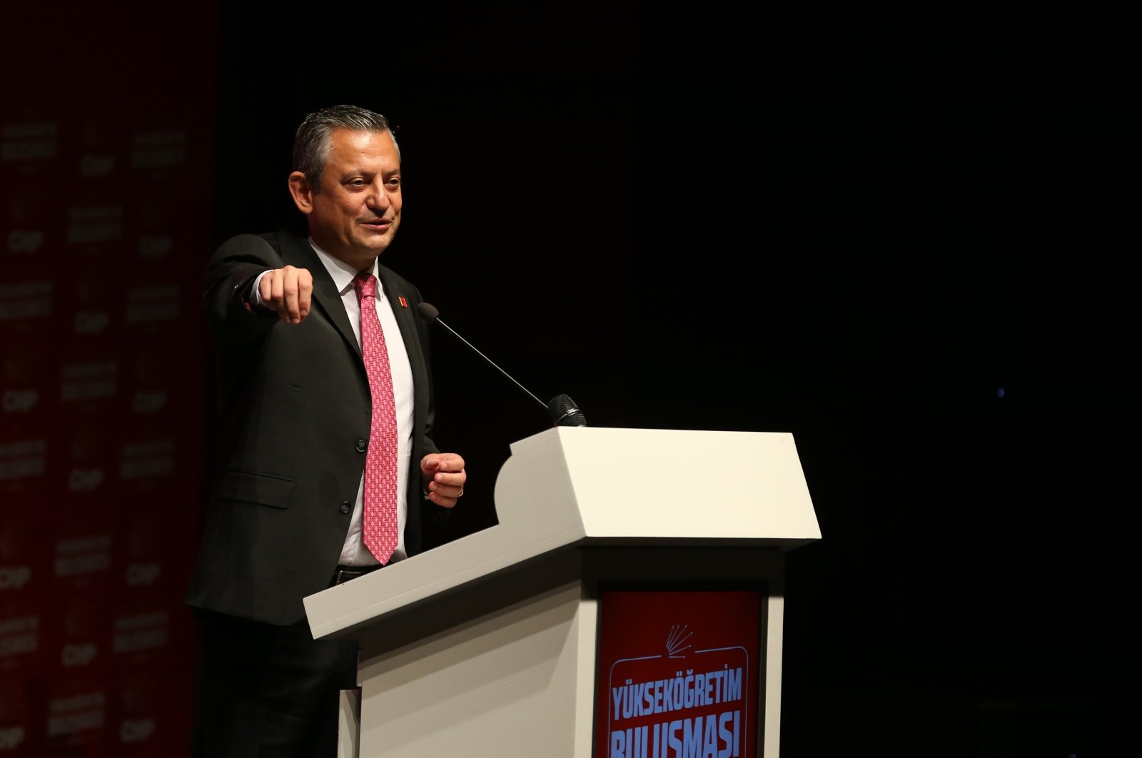 Republican People’s Party (CHP) Chairperson Özgür Özel speaks at an event in Eskişehir, central Türkiye, Nov. 6, 2024. (AA Photo)