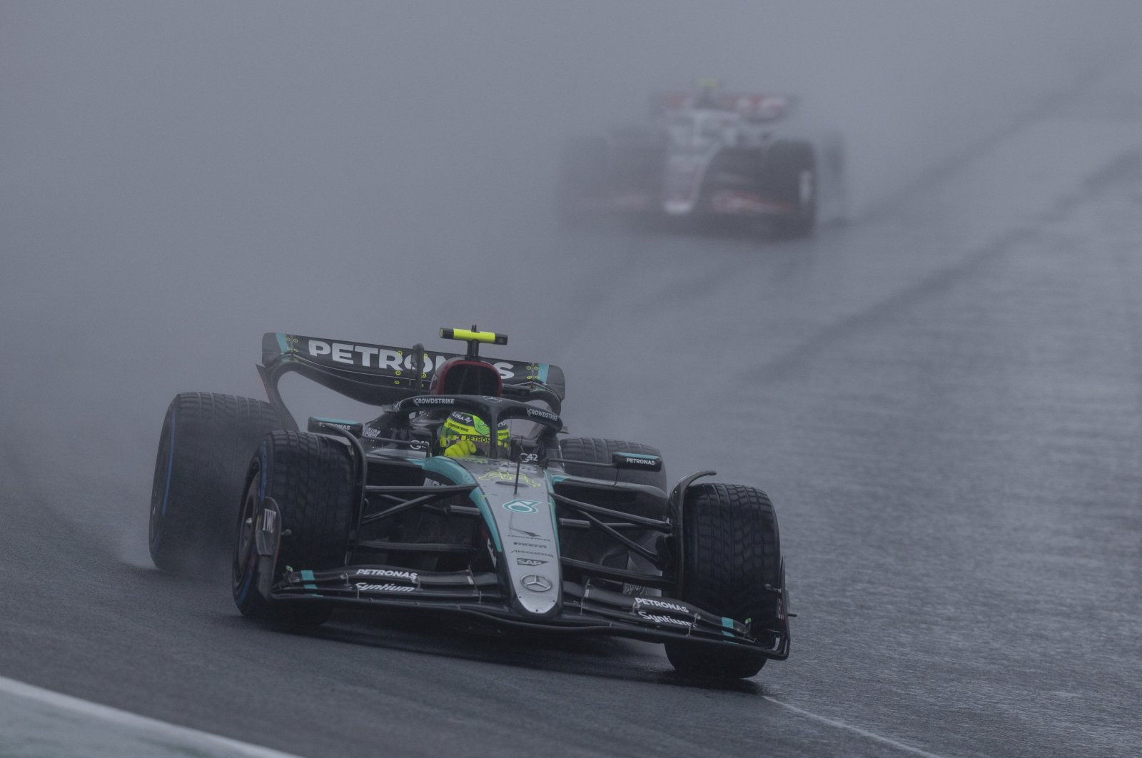 Mercedes driver Lewis Hamilton in action during the qualifying session for the Formula One Grand Prix of Sao Paulo in Interlagos, Sao Paulo, Brazil, Nov. 3, 2024. (EPA Photo)