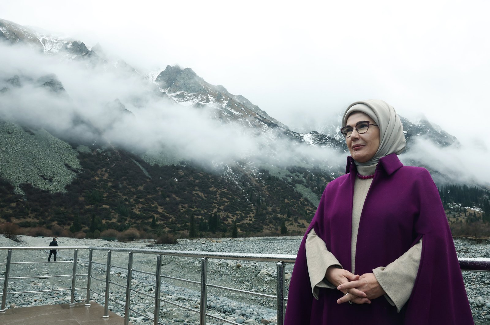 First lady Emine Erdoğan visits Ala Archa National Park in Bishkek, Kyrgyzstan, Nov. 6, 2024. (AA Photo)