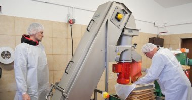 Workers use new installed packaging machines, boosting local production, Lepoglava, Croatia, Nov. 7, 2024. (AA Photo)