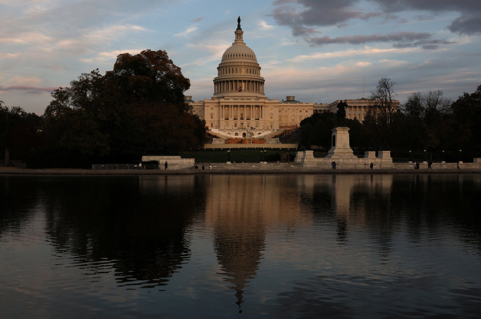 The sun sets on the U.S. Capitol building as seen from the Capitol Reflecting Pool the day U.S. President-elect Donald Trump was declared the winner of the presidential election, Washington, U.S., Nov. 6, 2024. (Reuters Photo)