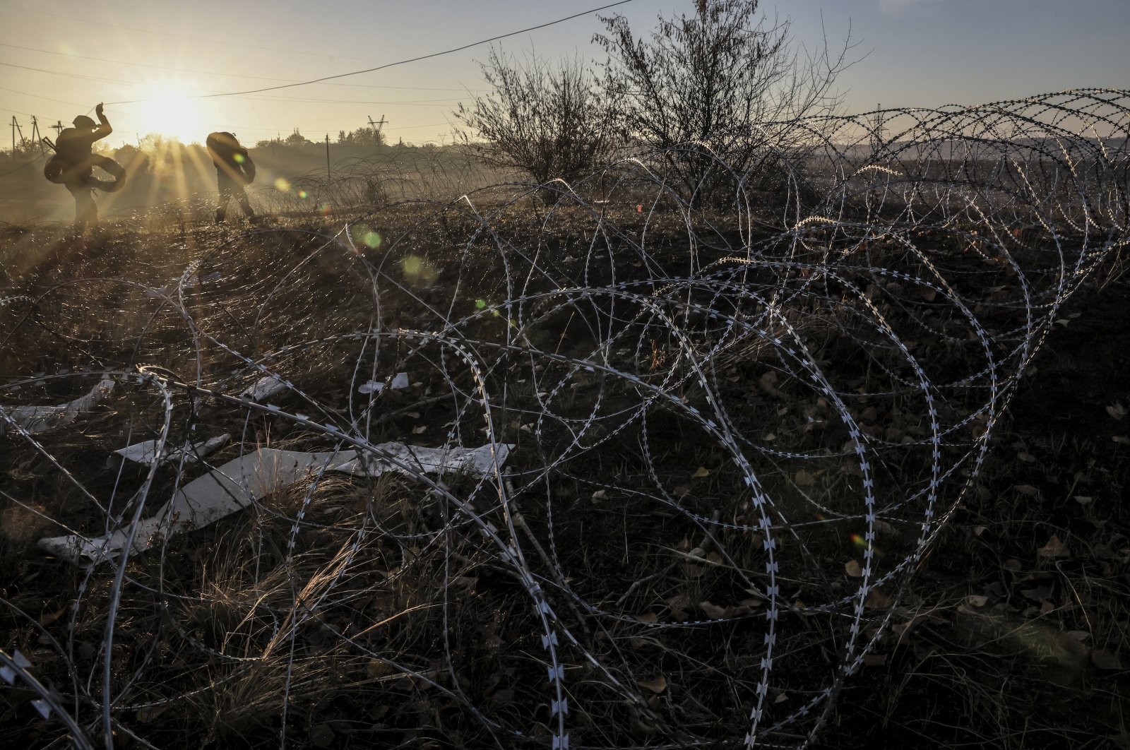 A handout photo shared by the Ukrainian Armed Forces on Nov. 1, 2024, shows Ukrainian servicemen at an undisclosed location near Chasiv Yar, Donetsk region, eastern Ukraine, Oct. 30, 2024. (EPA Photo)