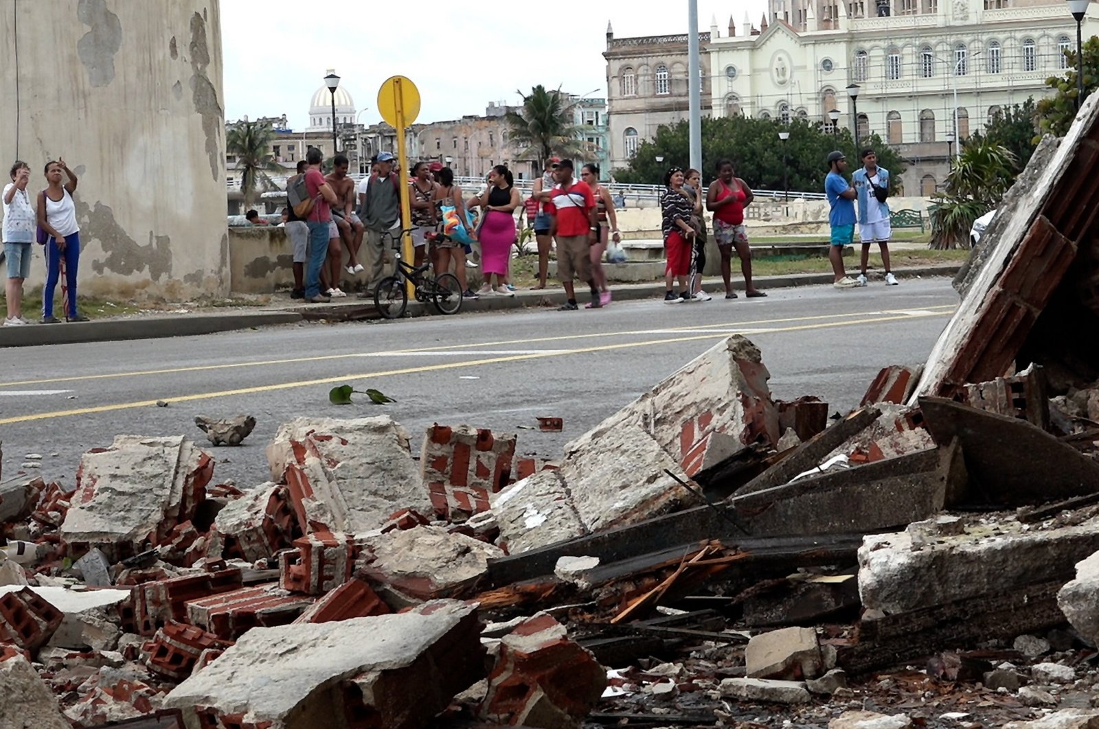 Debris is seen on a street following the passage of Hurricane Rafael, Havana, Cuba, Nov. 7, 2024. (EPA Photo)