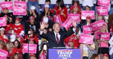 Former U.S. Secretary of State Mike Pompeo attends a campaign rally for Republican presidential nominee former U.S. President Donald Trump, Reading, Pennsylvania, U.S., Nov. 4, 2024. (Reuters Photo)