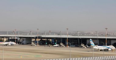 A picture shows airplanes on the tarmac at Israel&#039;s Ben Gurion Airport near Tel Aviv, Israel, Nov. 6, 2024. (AFP Photo)