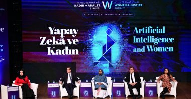 A view of the &quot;Artificial Intelligence, Knowledge Production, and Algorithms&quot; session at the 6th International Women and Justice Summit, Istanbul, Türkiye, Nov. 9, 2024. (AA Photo)