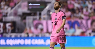 Inter Miami's Lionel Messi reacts during a match against the Atlanta United FC in a 2024 MLS Cup Playoffs, Fort Lauderdale, Florida, Nov 9, 2024. (Reuters Photo)