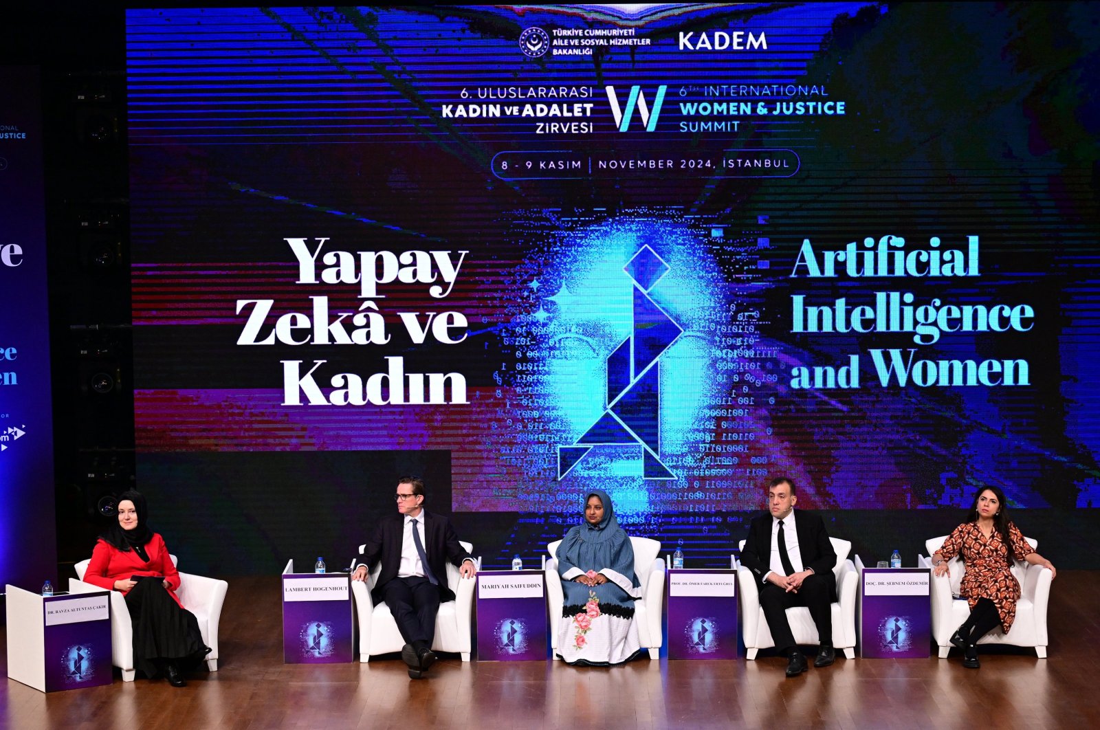 A view of the &quot;Artificial Intelligence, Knowledge Production, and Algorithms&quot; session at the 6th International Women and Justice Summit, Istanbul, Türkiye, Nov. 9, 2024. (AA Photo)