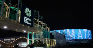 People leave the venue during the United Nations climate change conference, known as COP29, in Baku, Azerbaijan, Nov. 11, 2024. (Reuters Photo)