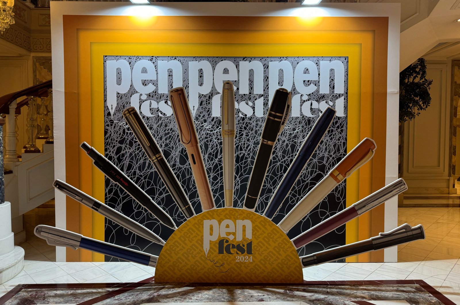 Türkiye's first pen festival "PenFest" showcased the latest collections of brands, writing instruments and special products from boutique pen designers at Çırağan Palace, Istanbul, Türkiye, Nov. 10, 2024. (AA Photo)