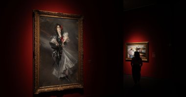 A painting by Italian painter Giovanni Boldini is displayed at the exhibition of Juan Antonio Perez Simon&#039;s private collection in Madrid&#039;s Cibeles Palace, Spain, Sept. 26, 2024.
