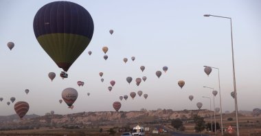 Hot air balloons float over Cappadocia, central Türkiye, Oct. 23, 2024. (AA Photo)