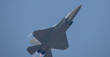 A J-35A stealth aircraft flies during the China International Aviation and Aerospace Exhibition, or Airshow China, in Zhuhai, Guangdong province, China, Nov. 12, 2024. (Reuters Photo)