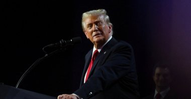 President-elect Donald Trump takes the stage following early results from the 2024 U.S. presidential election in Palm Beach County Convention Center, West Palm Beach, Florida, U.S., Nov. 6, 2024. (Reuters Photo)
