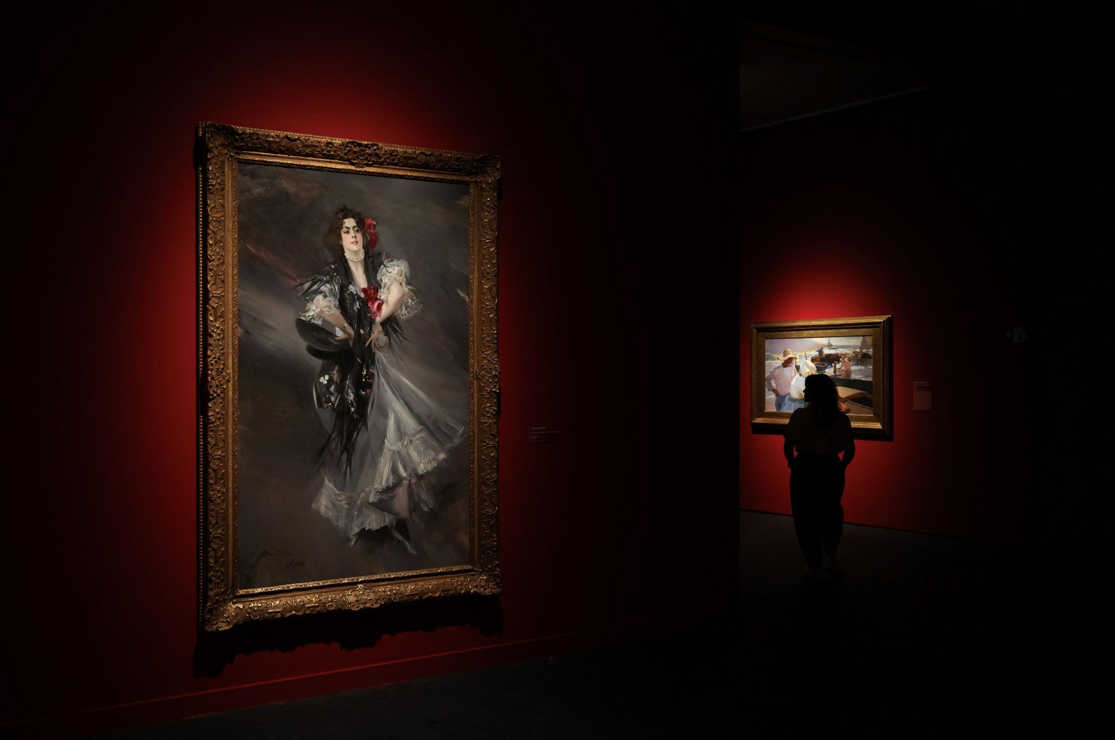 A painting by Italian painter Giovanni Boldini is displayed at the exhibition of Juan Antonio Perez Simon&#039;s private collection in Madrid&#039;s Cibeles Palace, Spain, Sept. 26, 2024.