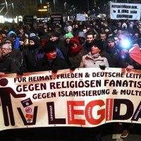 This undated picture shows anti-Muslim and anti-multiculturalism protesters in Germany. (AA Photo)