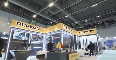 The booth of a Turkish defense company, Repkon, is seen in this undated file photo. (AA Photo)