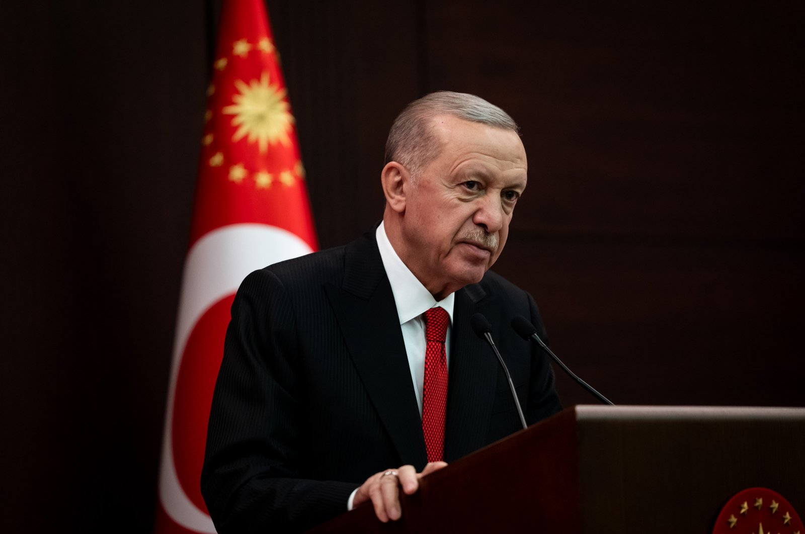 President Recep Tayyip Erdoğan chairs the Cabinet Meeting held at the Çankaya Mansion, Ankara, Türkiye, Nov. 10, 2024. (AA Photo)